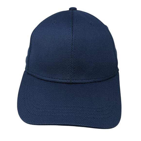 Athletic Works Fitted Hat Blue Medium Solid Vent Holes Stretch Blank - Picture 1 of 8